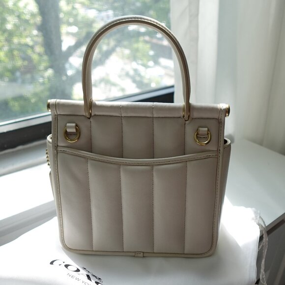 Coach Willis Top Handle 18 With Quilting (white) - Picture 2 of 8